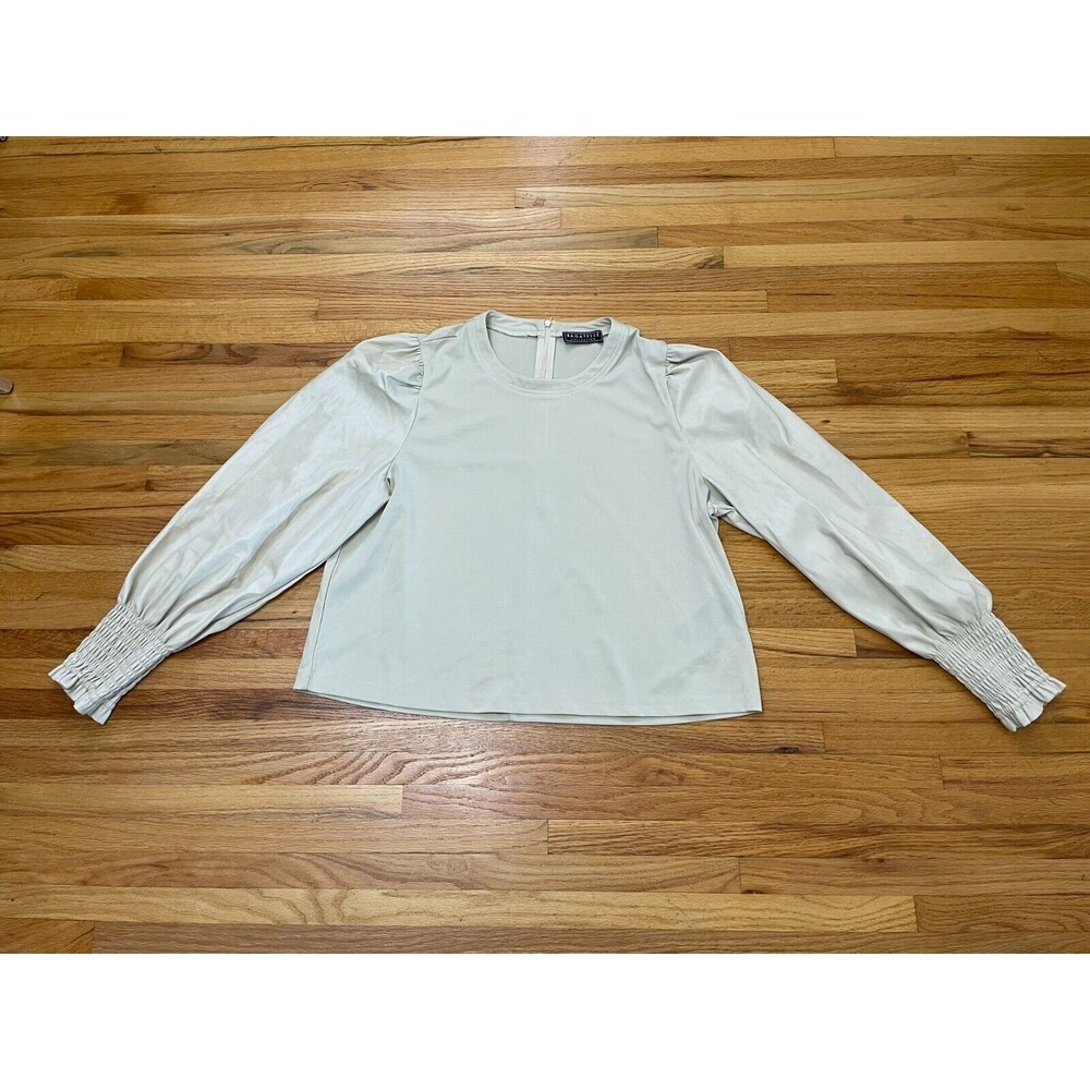 Bagatelle Top Women's XL White Crew Neck Long Sleeve